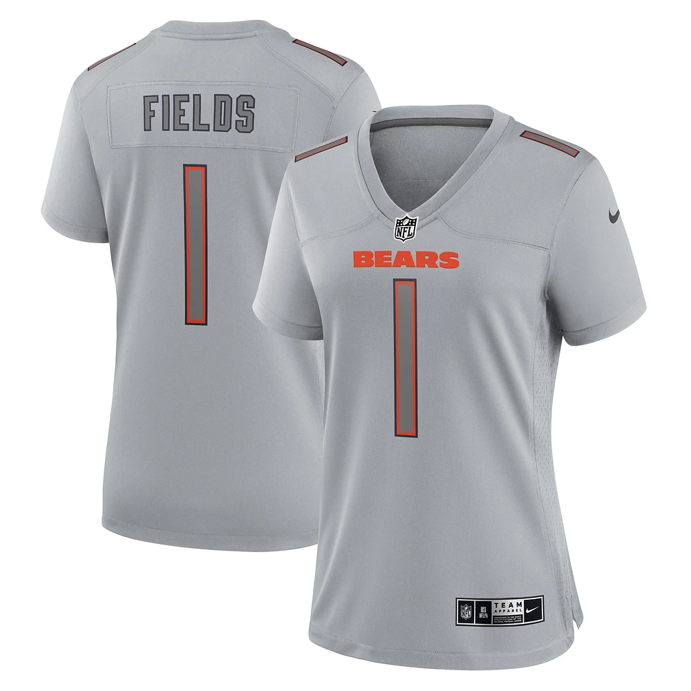 Women's Nike Justin Fields Gray Chicago Bears Atmosphere Fashion Game Jersey