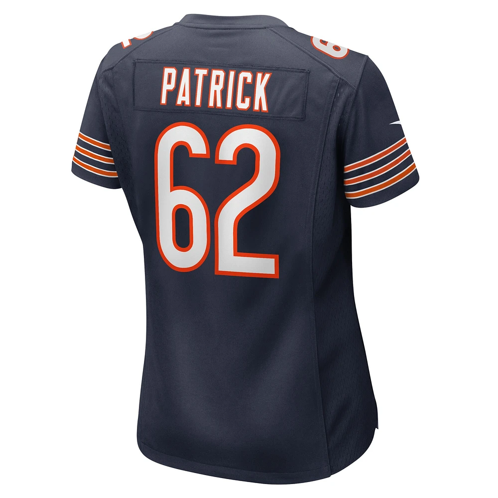 Maillot de match Nike Lucas Patrick des Chicago Bears pour femme, bleu marine