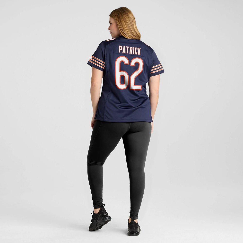 Maillot de match Nike Lucas Patrick des Chicago Bears pour femme, bleu marine