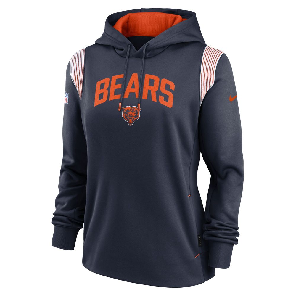 Women's Nike Navy Chicago Bears Athletic Stack Performance - Pullover Hoodie