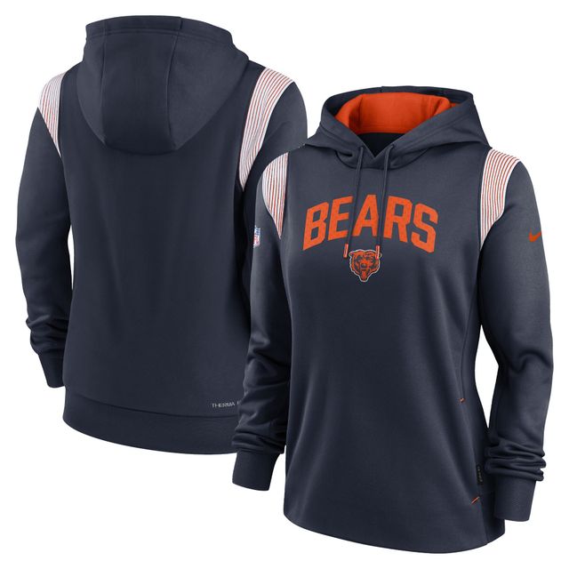 Nike Chicago Bears Athletic Stack Performance pour femme - Bleu marine Chandail à capuchon