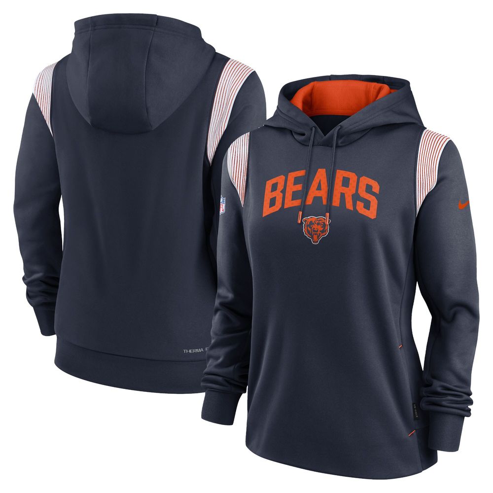 Women's Nike Navy Chicago Bears Athletic Stack Performance - Pullover Hoodie