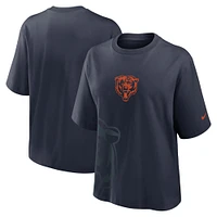 T-shirt carré Nike Chicago Bears pour femmes, bleu marine