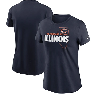 T-shirt Nike pour femme, bleu marine, Chicago Bears, collection Hometown