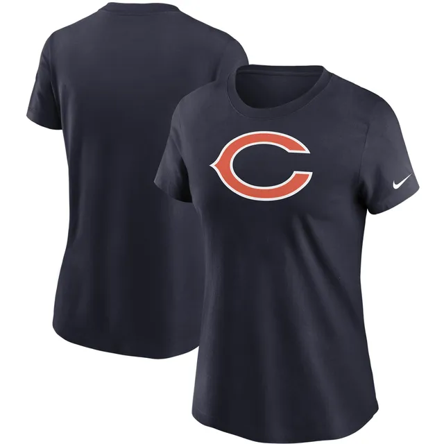 Women's Nike Navy/Orange Chicago Bears Retro Script Performance Tri-Blend Long Sleeve T-Shirt Size: Small