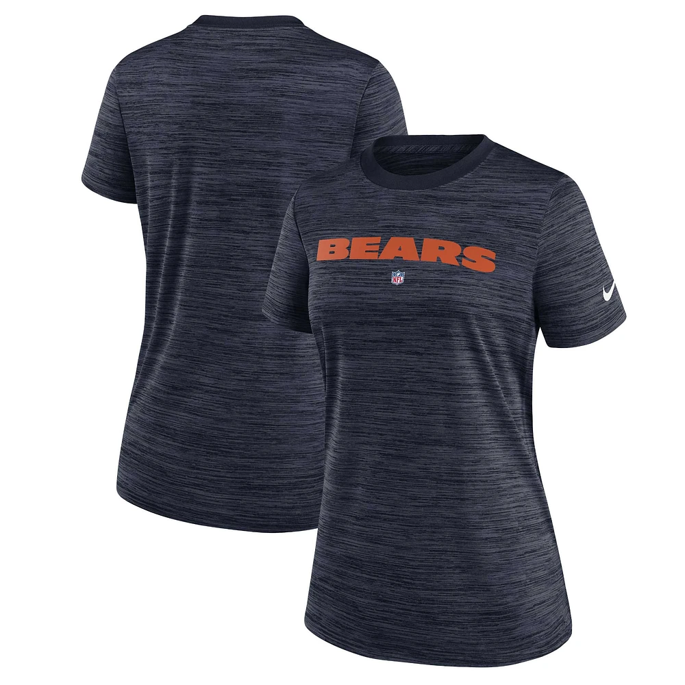 Women's Nike  Navy Chicago Bears Sideline Performance T-Shirt