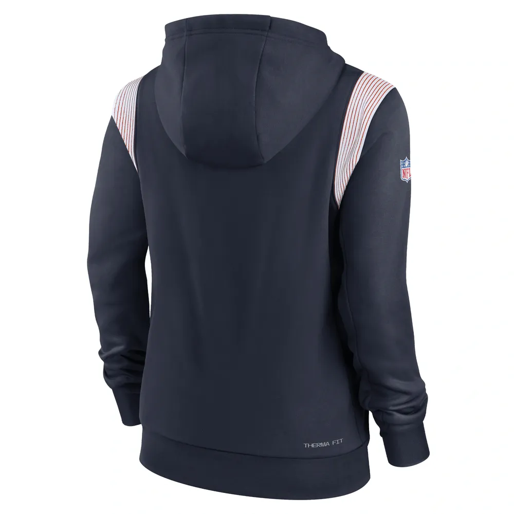 Women's Nike Navy Chicago Bears Sideline Stack Performance Pullover Hoodie