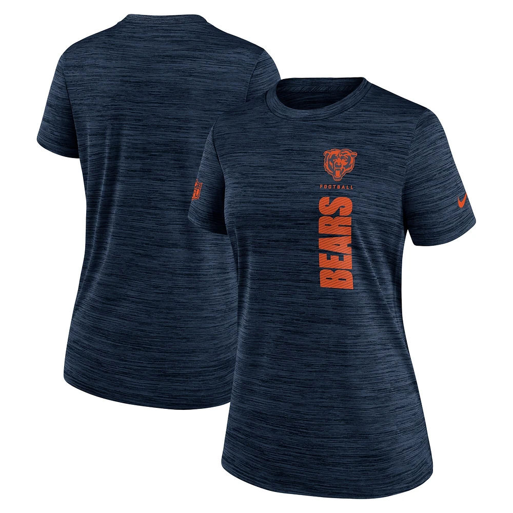 Women's Nike Navy Chicago Bears Sideline Velocity Performance T-Shirt