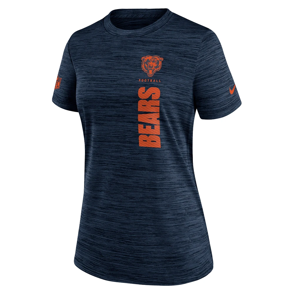 Women's Nike Navy Chicago Bears Sideline Velocity Performance T-Shirt