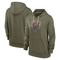 Women's Nike Olive Chicago Bears Salute To Service Performance Pullover Hoodie