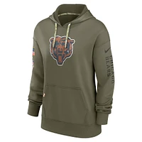 Sweat à capuche Nike Chicago Bears Salute To Service Performance pour femme Olive