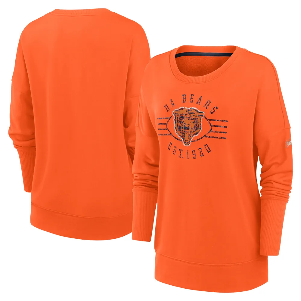 Sweat-shirt à enfiler Nike Orange Chicago Bears Rewind Playback Icon Performance pour femme