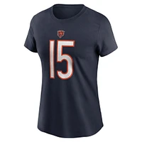 T-shirt Nike Rome Odunze bleu marine avec nom et numéro des Chicago Bears pour femme