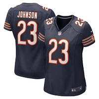 Maillot de match l'équipe Nike Roschon Johnson des Chicago Bears pour femme, bleu marine