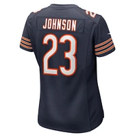 Maillot de match l'équipe Nike Roschon Johnson des Chicago Bears pour femme, bleu marine