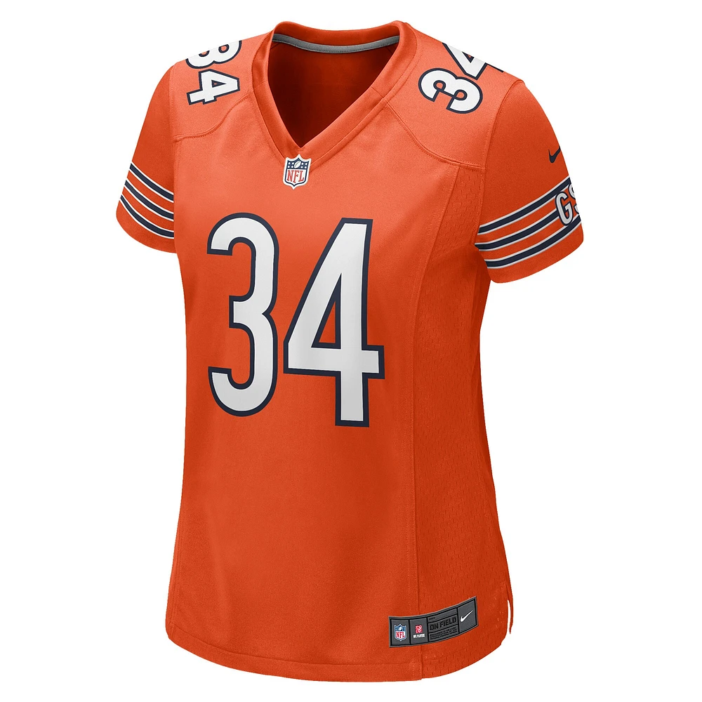 Maillot de joueur retraité Nike Walter Payton orange des Chicago Bears pour femme