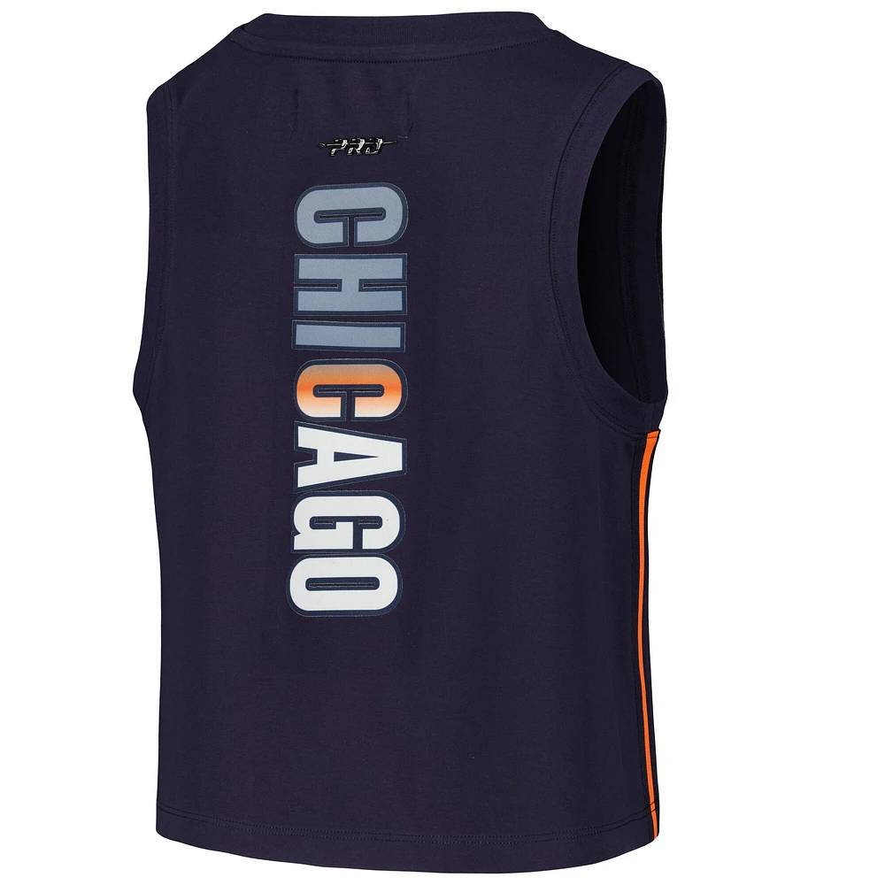 Débardeur court classique Pro Standard Navy Chicago Bears Ombre Wordmark pour femmes