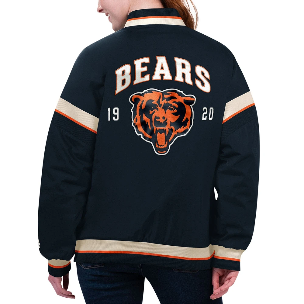 Women's Starter Navy Chicago Bears Tournament Full-Snap Varsity Jacket