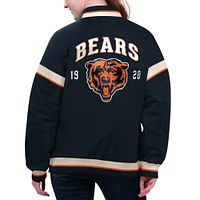 Veste universitaire à bouton-pression complète Starter Navy Chicago Bears Tournament pour femmes