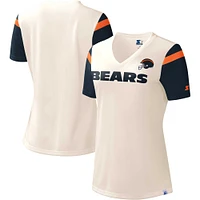 Women's Starter White Chicago Bears Kick-Starter - V-Neck T-Shirt