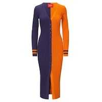 Robe pull boutonnée en tricot STAUD Chicago Bears Shoko bleu marine/orange pour femmes