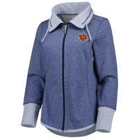 Women's Tommy Bahama Heathered Navy Chicago Bears Sport Sun Fade Full-Zip Sweatshirt