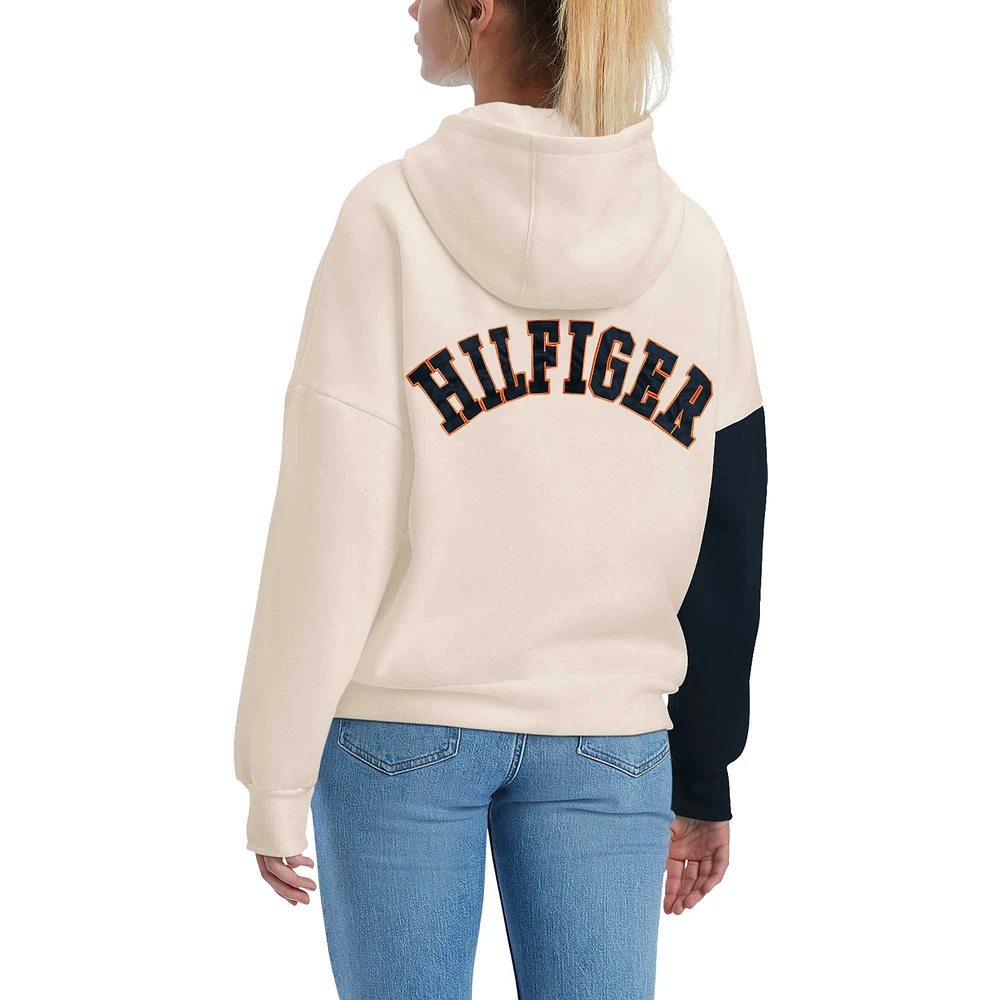 Sweat à capuche Tommy Hilfiger crème/marine Chicago Bears Harriet pour femmes