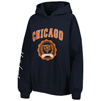 Women's Tommy Hilfiger Navy Chicago Bears Becca Drop Shoulder Pullover Hoodie