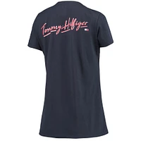 Women's Tommy Hilfiger Navy Chicago Bears Riley V-Neck T-Shirt