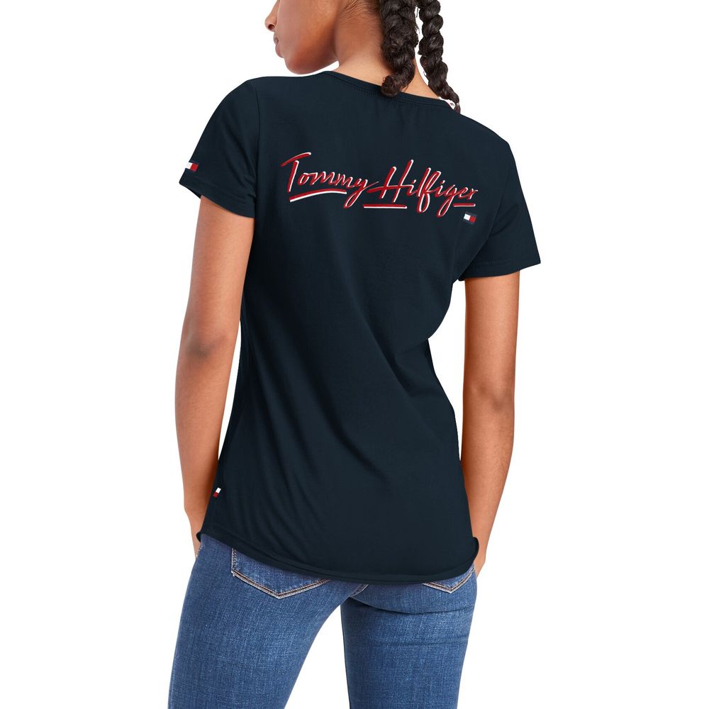 Chicago Bears Tommy Hilfiger Women's Riley V-Neck T-Shirt - Navy