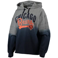 Chandail à capuchon Dip-Dye Superstar Chicago Bears Touch gris chiné/bleu marine pour femme