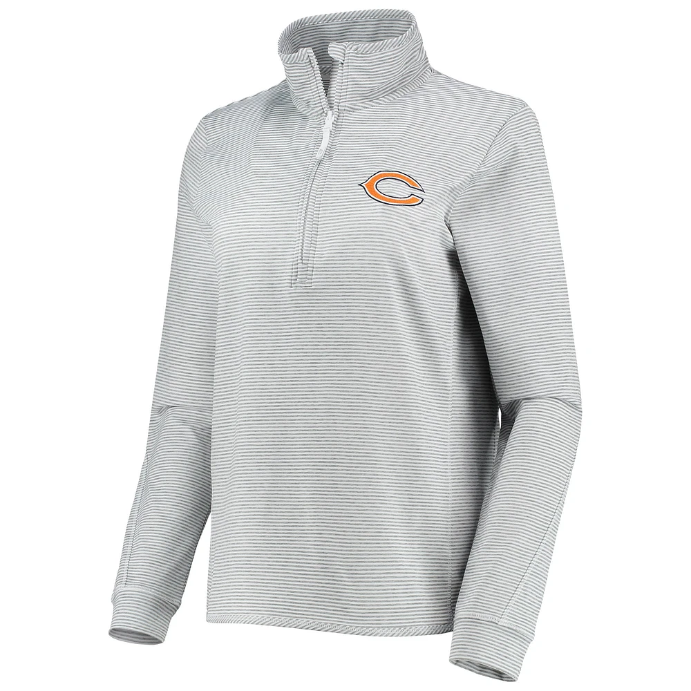 Vineyard Vines Heather Grey Chicago Bears Sankaty Shep Pull à demi-glissière pour femme