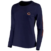 T-shirt à manches longues avec casque des Chicago Bears de Vineyard Vines pour femme, bleu marine