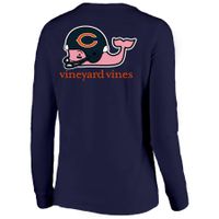 Women's Vineyard Vines Navy Chicago Bears Helmet Long Sleeve T-Shirt