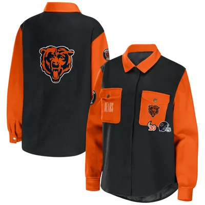 Veste chemise noire WEAR by Erin Andrews des Chicago Bears Snap-Up pour femmes