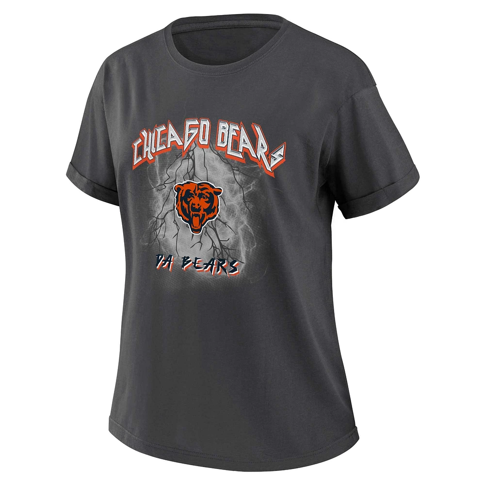 T-shirt boyfriend anthracite pour femme WEAR by Erin Andrews des Chicago Bears