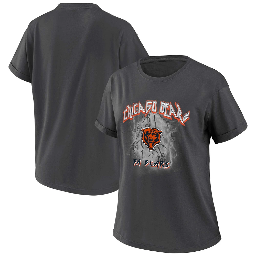 T-shirt boyfriend anthracite pour femme WEAR by Erin Andrews des Chicago Bears