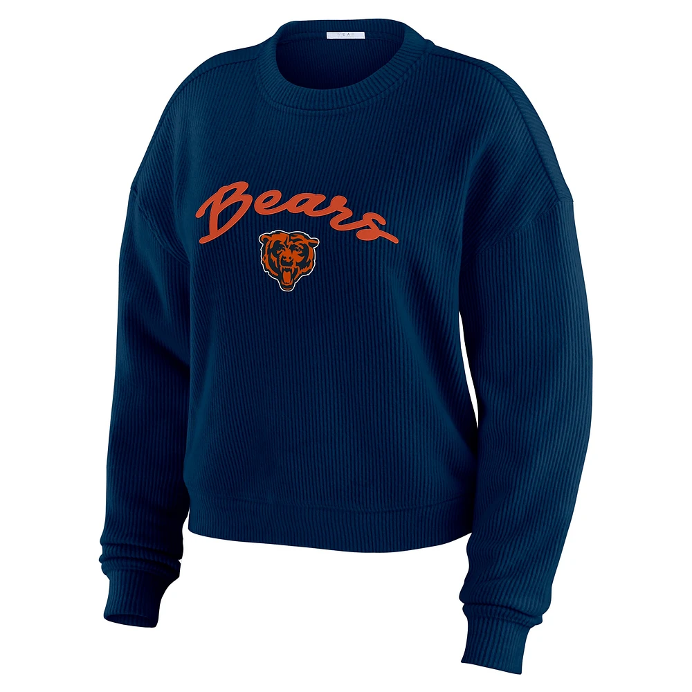 Women's WEAR by Erin Andrews  Cream Chicago Bears Knitted Tri-Blend Long Sleeve T-Shirt & Pants Lounge Set