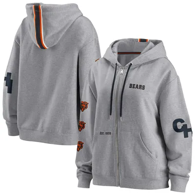 Women's WEAR by Erin Andrews Gray Chicago Bears Sherpa Full-Zip Hoodie  Jacket