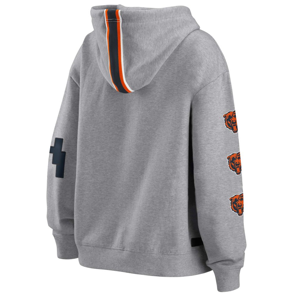 Women's Wear by Erin Andrews White Chicago Bears Domestic Pullover Sweatshirt