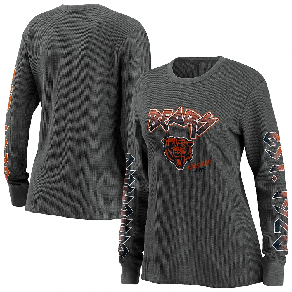 T-shirt thermique à manches longues WEAR by Erin Andrews pour femmes, gris, Chicago Bears