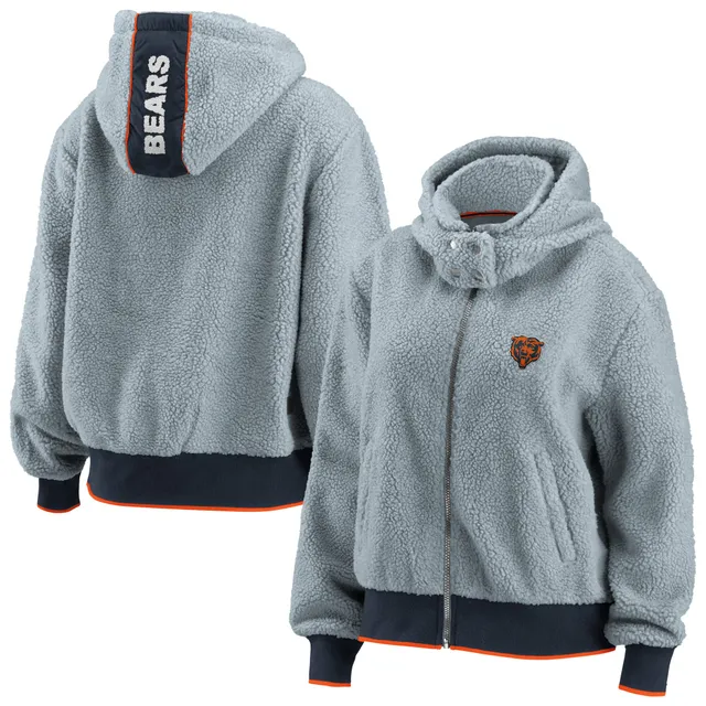 Lids Chicago Bears WEAR by Erin Andrews Women's Sherpa Full-Zip Hoodie  Jacket - Gray