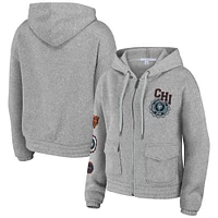 Women's WEAR by Erin Andrews Heather Gray Chicago Bears Full-Zip Hoodie