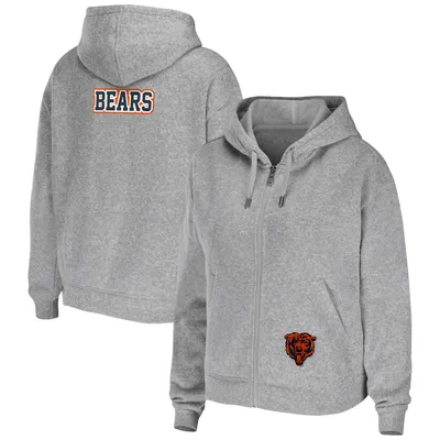 Sweat à capuche zippé gris chiné pour femme WEAR by Erin Andrews de l'équipe des Chicago Bears