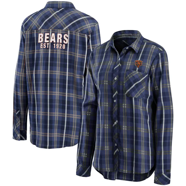 Lids Chicago Bears Antigua Women's Structure Long Sleeve Button-Up Shirt -  Navy/White