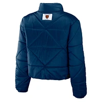 Veste courte zippée WEAR by Erin Andrews pour femme, bleu marine, des Chicago Bears