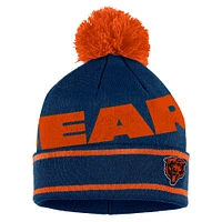 Ensemble bonnet à revers en tricot double jacquard bleu marine avec pompon et gants WEAR by Erin Andrews pour femme des Chicago Bears