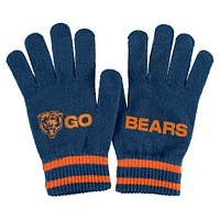 Women's WEAR by Erin Andrews  Navy Chicago Bears Double Jacquard Cuffed Knit Hat with Pom and Gloves Set