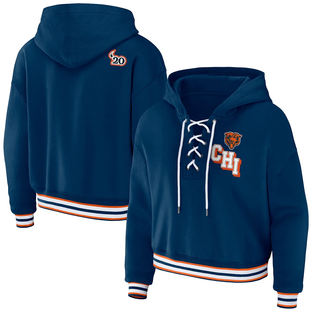 Sweat à capuche lacets bleu marine Chicago Bears pour femme WEAR by Erin Andrews