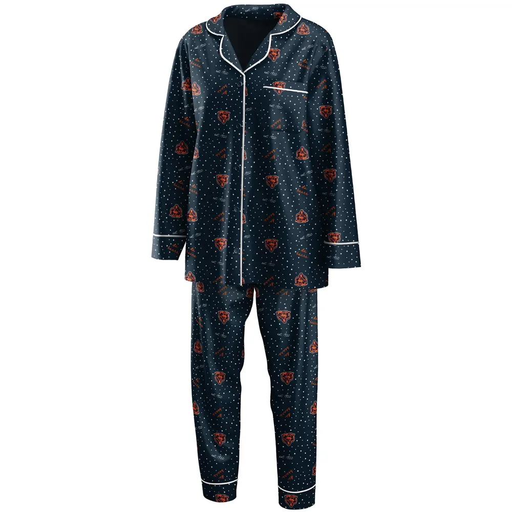 Women's Concepts Sport Navy Chicago Bears Plus Size Mainstay Flannel  Full-Button Long Sleeve Nightshirt